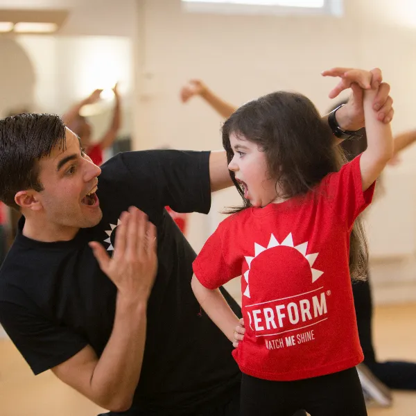 Child acting in drama class